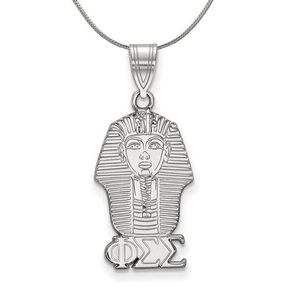 Sterling Silver Phi Sigma Sigma Medium Pendant Necklace - 24 Inch - Picture 1 of 8